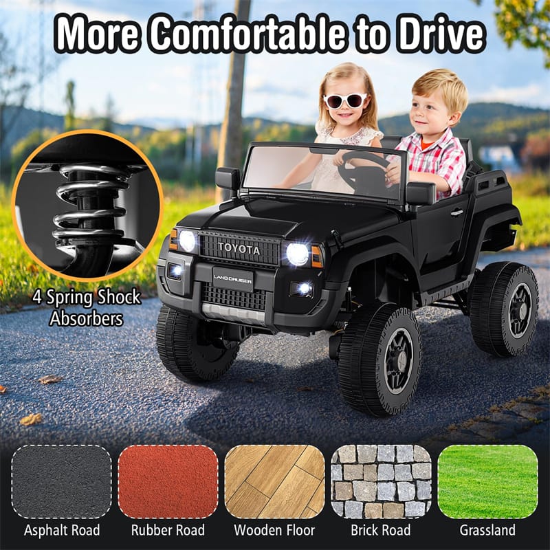 24V 2-Seater Ride on Car, Licensed Toyota LC250 Electric Ride-On Truck with Remote, 4WD/2WD Switchable & Spring Suspension for Kids Ages 3+