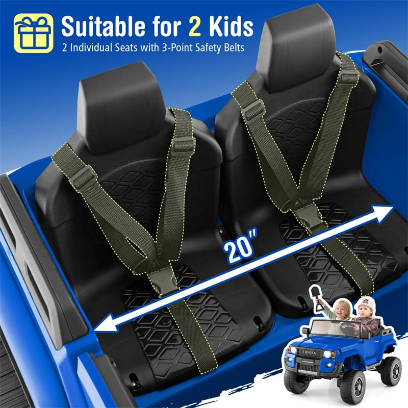 24V 2-Seater Ride on Car, Licensed Toyota LC250 Electric Ride-On Truck with Remote, 4WD/2WD Switchable & Spring Suspension for Kids Ages 3+