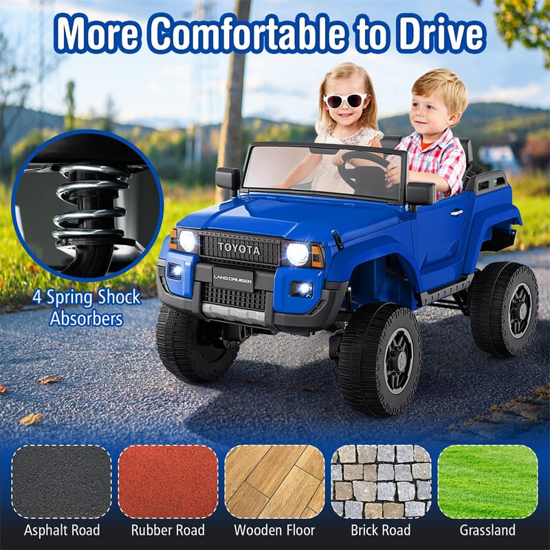 24V 2-Seater Ride on Car, Licensed Toyota LC250 Electric Ride-On Truck with Remote, 4WD/2WD Switchable & Spring Suspension for Kids Ages 3+