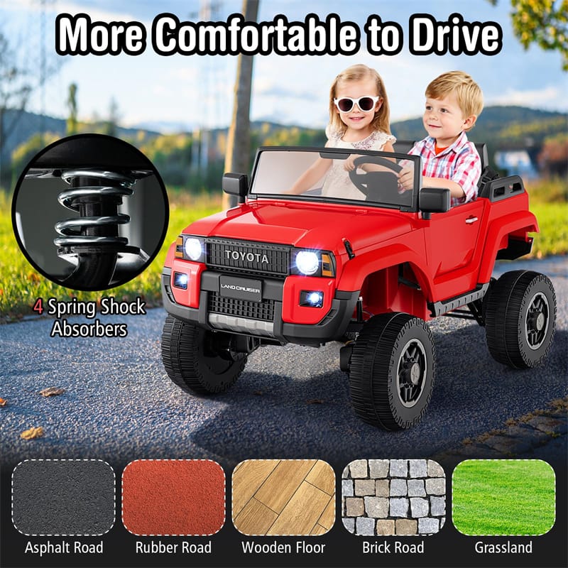 24V 2-Seater Ride on Car, Licensed Toyota LC250 Electric Ride-On Truck with Remote, 4WD/2WD Switchable & Spring Suspension for Kids Ages 3+