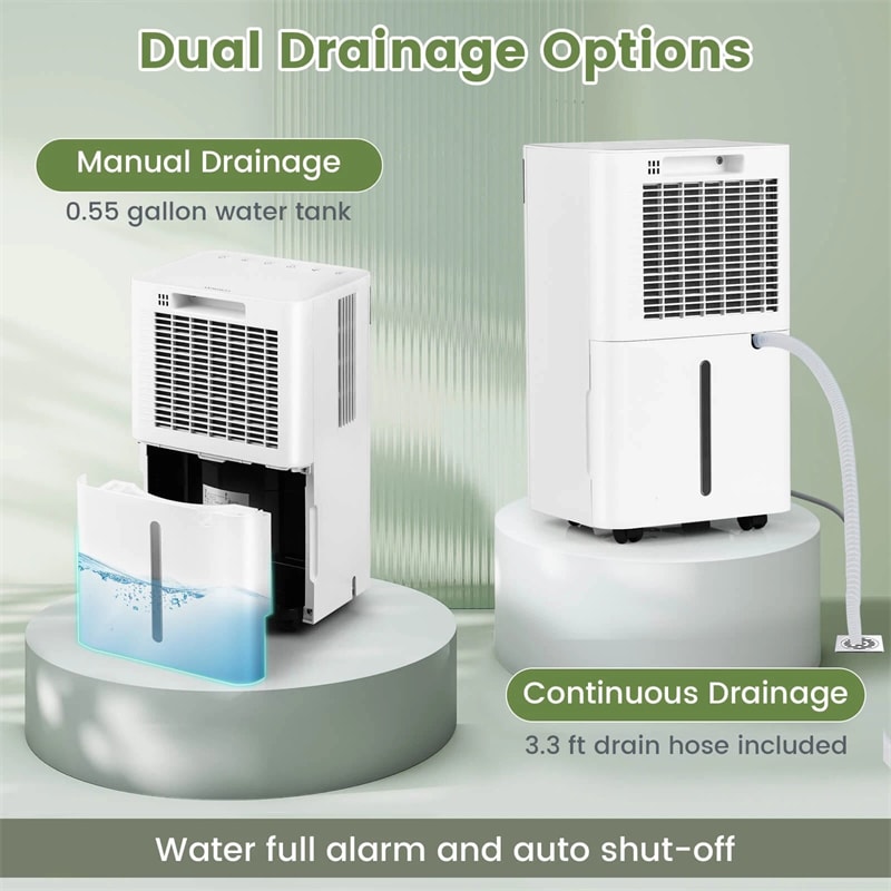 32 Pints 2000 Sq.ft Basement Dehumidifier with Drain Hose, 24H Timer & 3-Color Indicator, Quiet Portable Dehumidifier for Home, Bedroom, Bathroom