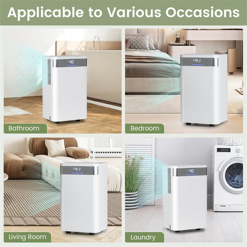 32 Pints 2000 Sq.ft Basement Dehumidifier with Drain Hose, 24H Timer & 3-Color Indicator, Quiet Portable Dehumidifier for Home, Bedroom, Bathroom