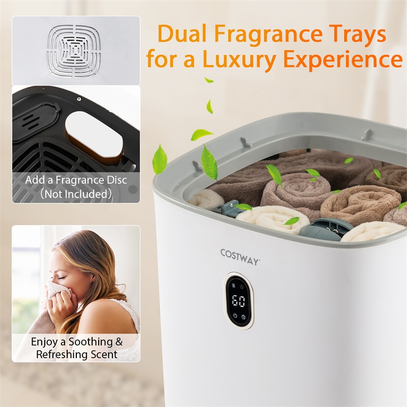 35L Large Towel Warmer Bucket with Dryer, PTC Air Heater, Timer & Auto Shut Off for Oversized Towels, Bathrobes & Blankets