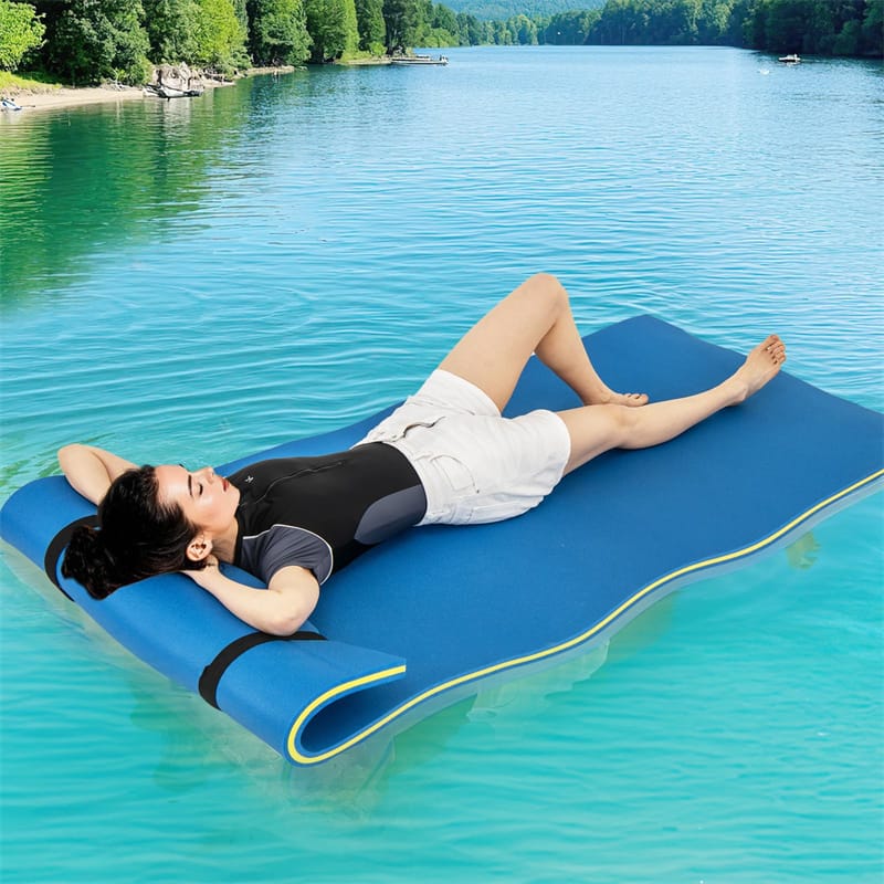 87" x 36" Floating Water Mat Pad, 3-Layer XPE Foam Water Pad/Pool Mat/Lounger Floating Island for River Lake Ocean