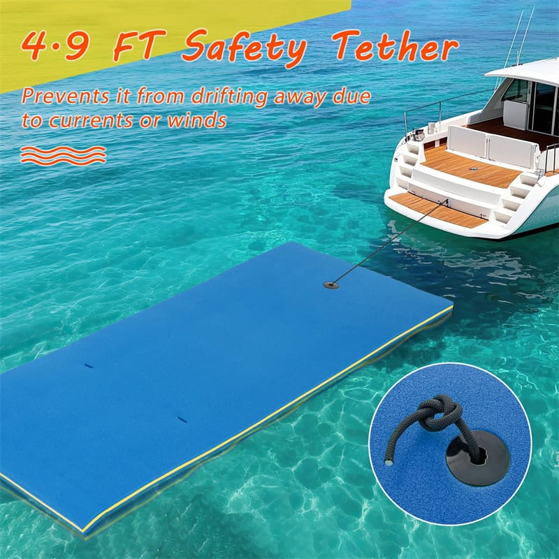 87" x 36" Floating Water Mat Pad, 3-Layer XPE Foam Water Pad/Pool Mat/Lounger Floating Island for River Lake Ocean