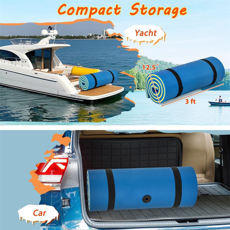 87" x 36" Floating Water Mat Pad, 3-Layer XPE Foam Water Pad/Pool Mat/Lounger Floating Island for River Lake Ocean