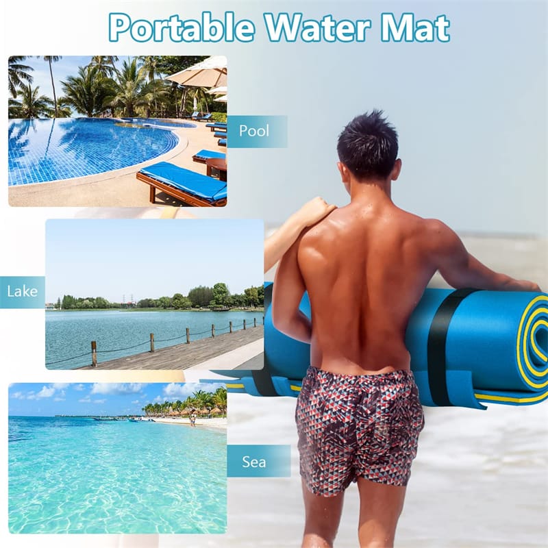 87" x 36" Floating Water Mat Pad, 3-Layer XPE Foam Water Pad/Pool Mat/Lounger Floating Island for River Lake Ocean