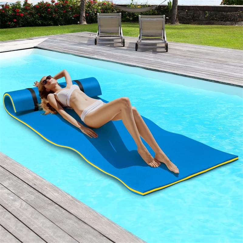 87" x 36" Floating Water Mat Pad, 3-Layer XPE Foam Water Pad/Pool Mat/Lounger Floating Island for River Lake Ocean
