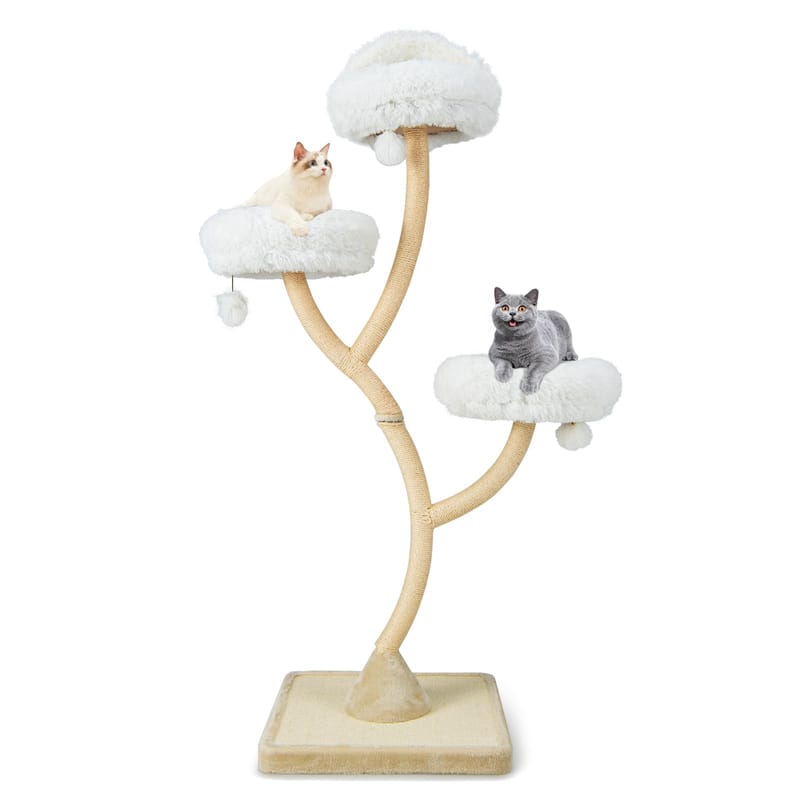 70" Tall Cat Tree Tower for Large Adult Cats, Multi-Level Kitten Activity Center with 3 Perches, Sisal Scratching Posts & Dangling Balls