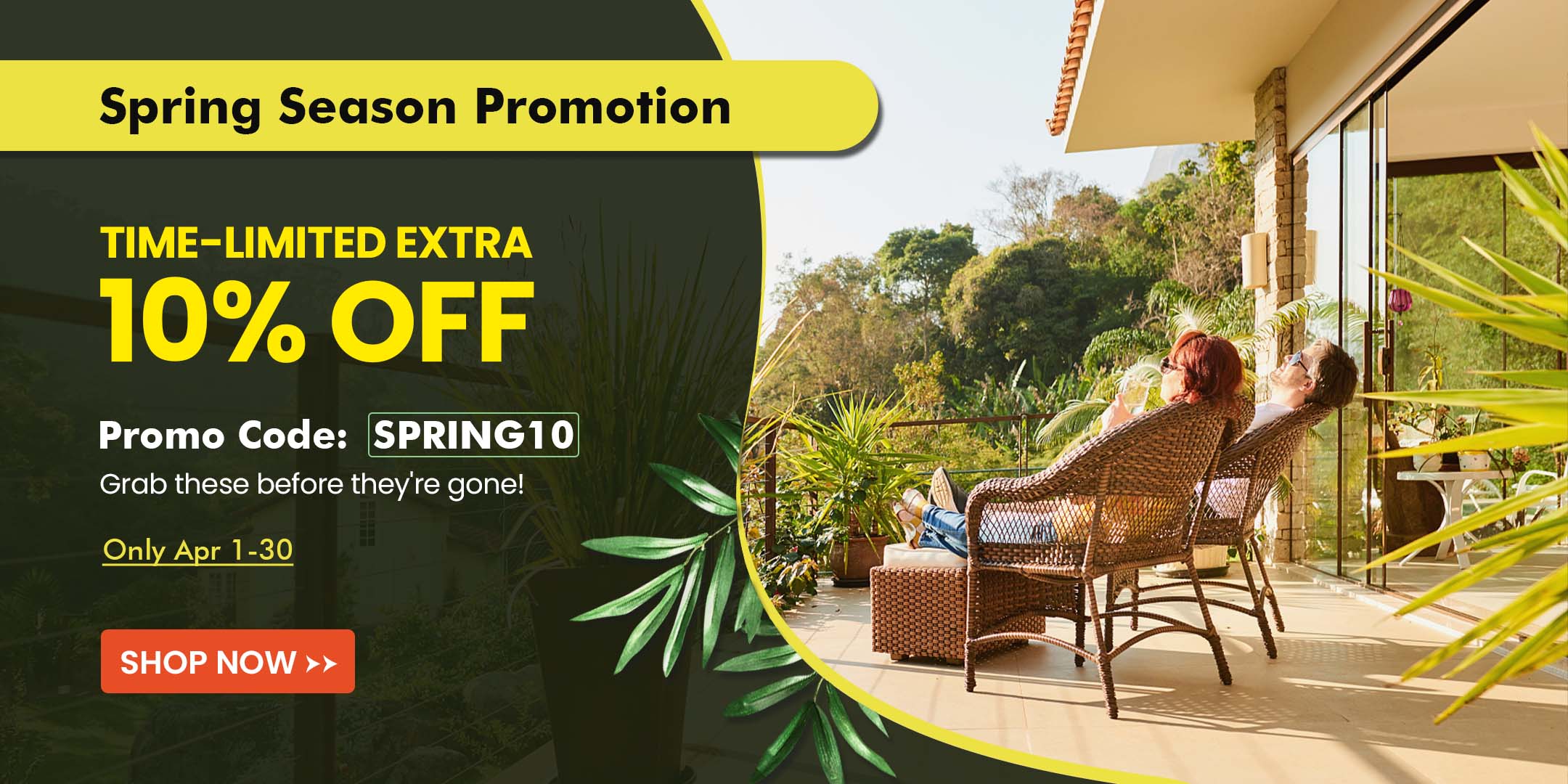 Eletriclife Spring Seasonal Promotion: Get 10% off sitewide with discount code SPRING10. Shop our spring collection of garden tools, outdoor power equipment, home office furniture, and fitness gear.