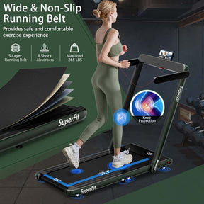 2.5HP 2-in-1 Folding Under Desk Treadmill with Speaker APP Remote Control, Portable Walking Jogging Machine for Home Gym Office