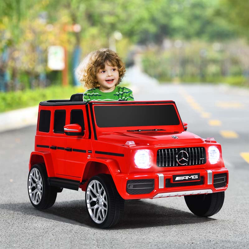 12V Kids Ride On Car, Licensed Mercedes-Benz G63 Battery Powered Electric Toy Car with Spring Suspension