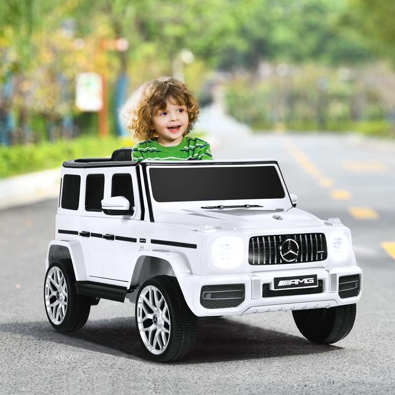12V Kids Ride On Car, Licensed Mercedes-Benz G63 Battery Powered Electric Toy Car with Spring Suspension