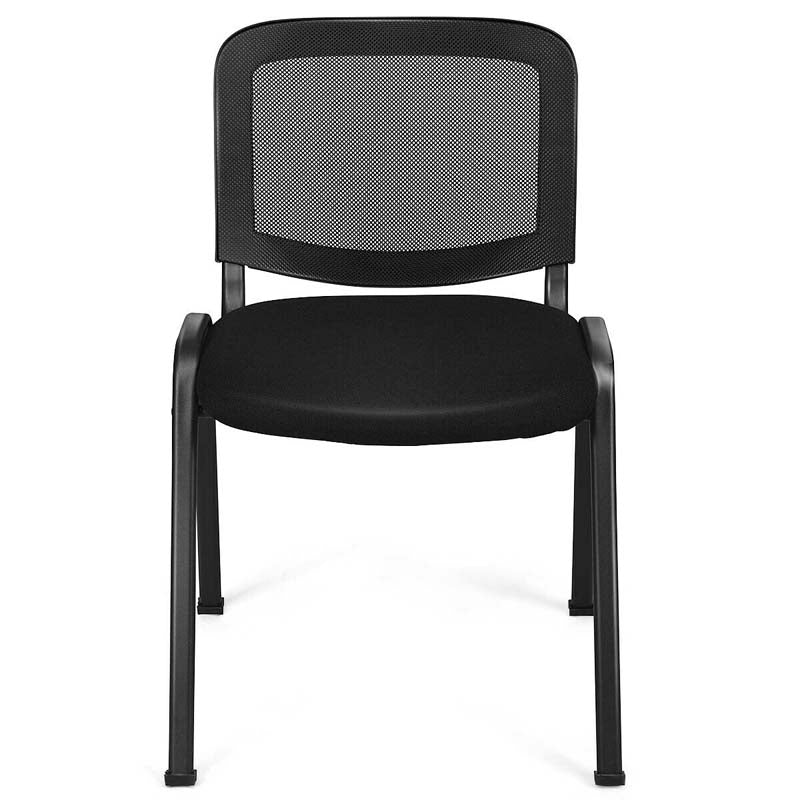 Set of 5 Stackable Conference Chairs with Mesh Back, Ergonomic Office Waiting Room Guest Reception Chairs