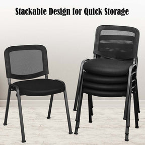 5 Pcs Stackable Conference Chairs with Mesh Back, Ergonomic Office Waiting Room Guest Reception Chairs
