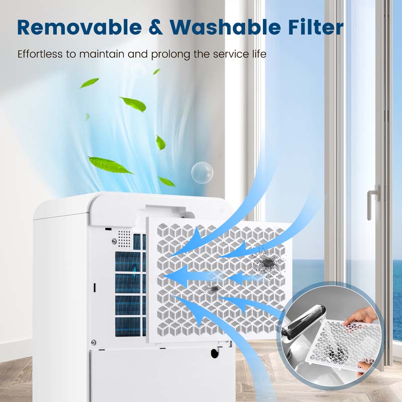 2500 Sq.Ft Dehumidifier for Basement, 32 Pints Portable Dehumidifier with Auto Defrost & Drain Hose, Sleep Mode, 24H Timer for Home Office
