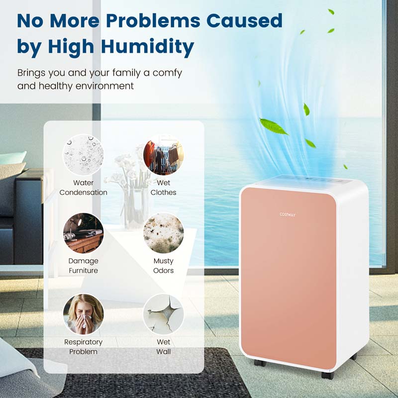2500 Sq.Ft Dehumidifier for Basement, 32 Pints Portable Dehumidifier with Auto Defrost & Drain Hose, Sleep Mode, 24H Timer for Home Office