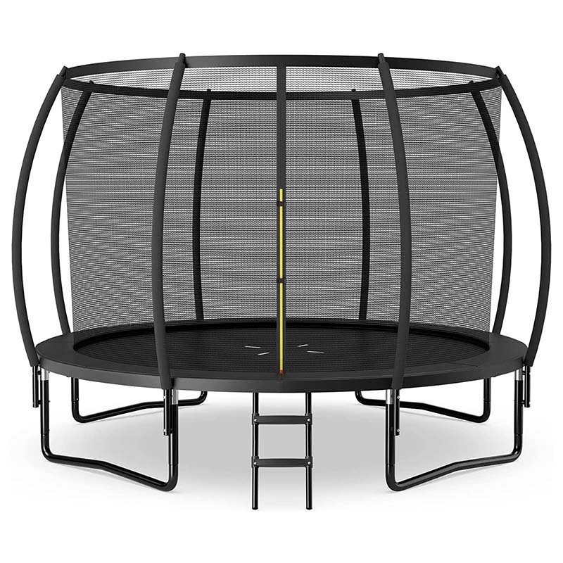 8/10/12FT ASTM Approved Outdoor Large Recreational Trampoline with Ladder & Enclosure Net Safety Pad