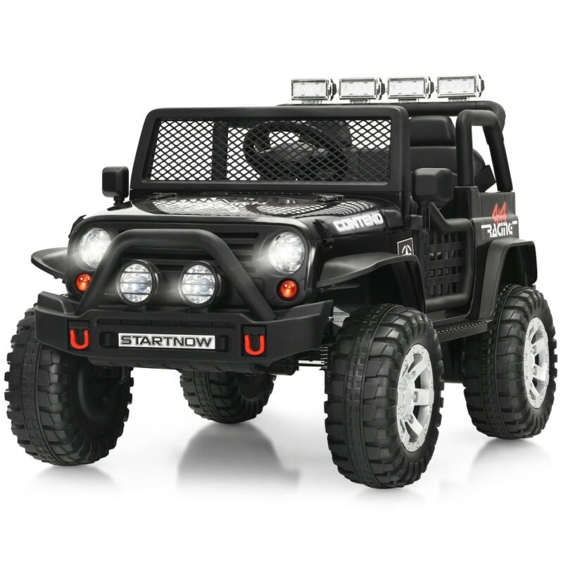 Kids Ride on Jeep Car 12V Battery Powered Electric Riding Toy Truck with Remote Control, Lights & Music