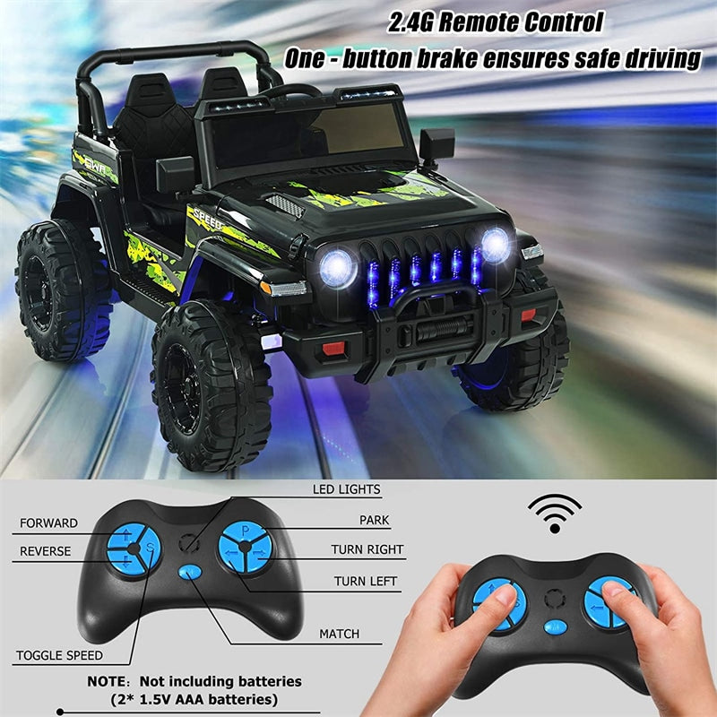 Kids Ride on Jeep Truck 12V Battery Powered Electric Vehicle with 2.4G Remote Control
