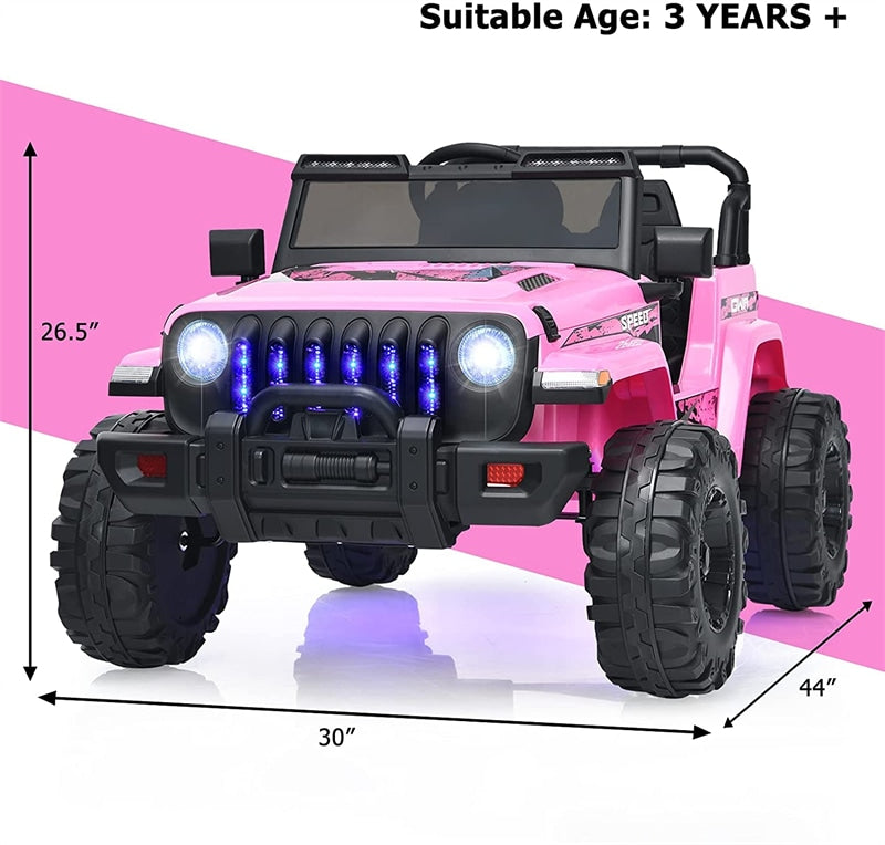 Kids Ride on Jeep Truck 12V Battery Powered Electric Vehicle with 2.4G Remote Control