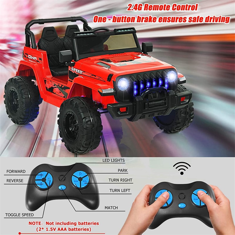 Kids Ride on Jeep Truck 12V Battery Powered Electric Vehicle with 2.4G Remote Control