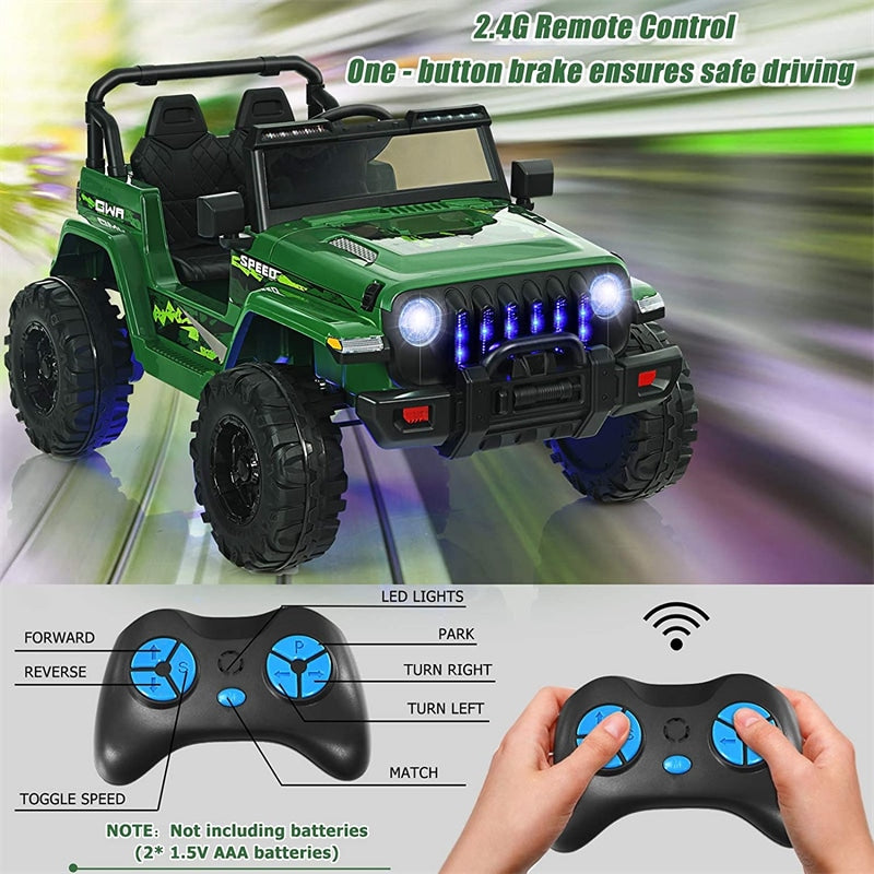 Kids Ride on Jeep Truck 12V Battery Powered Electric Vehicle with 2.4G Remote Control