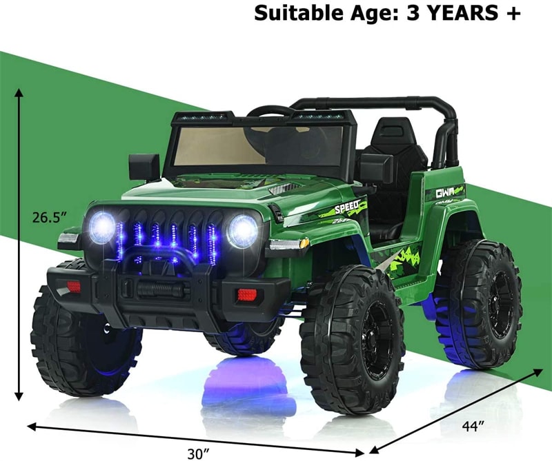 Kids Ride on Jeep Truck 12V Battery Powered Electric Vehicle with 2.4G Remote Control