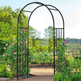 7.2FT Metal Garden Arch Arbor, Heavy Duty Steel Outdoor Arch Trellis with Stakes for Climbing Plants, Bridal Party Wedding Decoration