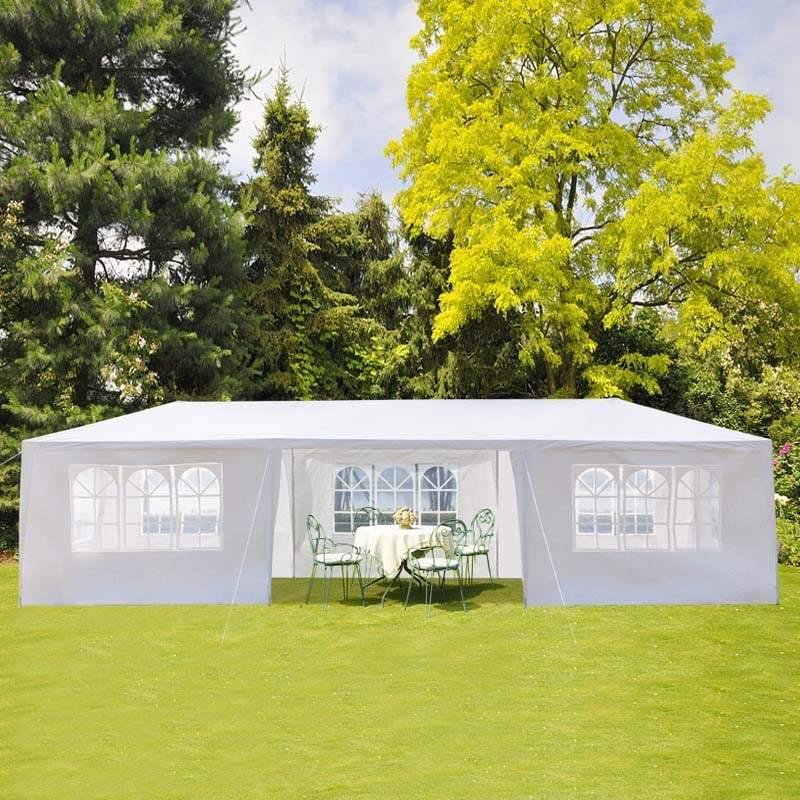 10 x 30 FT Outdoor Gazebo Canopy Tent Party Wedding Event Tent with 6 Removable Sidewalls & 2 Doorways