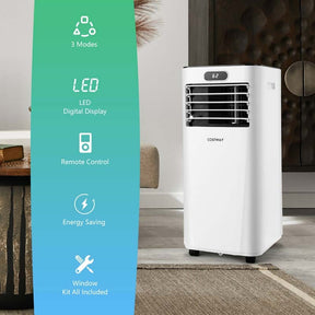 10000 BTU 3-in-1 Portable Air Conditioner Air Cooler Fan Dehumidifier with Remote Control, 24H Timer, Child Lock