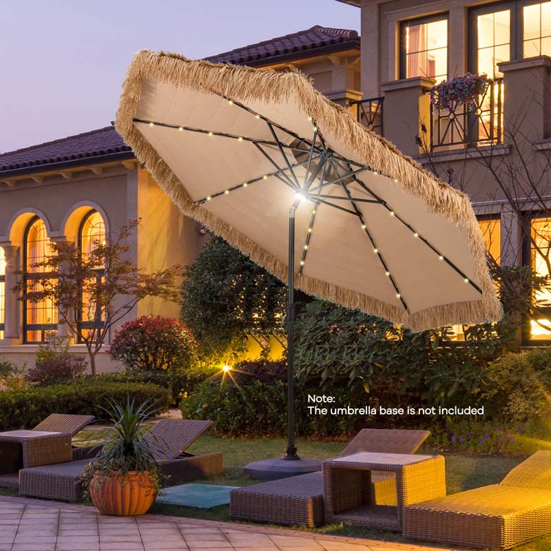 10 Feet Hawaiian Style Solar Lighted Thatched Tiki Patio Umbrella | Costway 10 Feet Hawaiian Style Solar Lighted Thatched Tiki Patio Umbrella | Costway