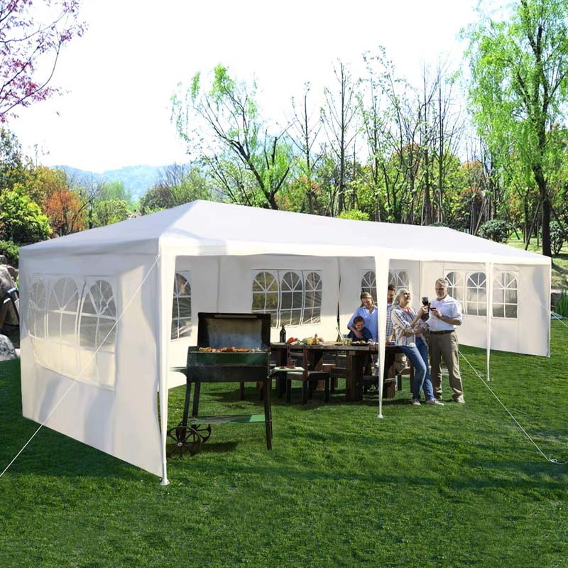 10 x 30 FT Outdoor Gazebo Canopy Tent Party Wedding Event Tent with 5 Removable Sidewalls