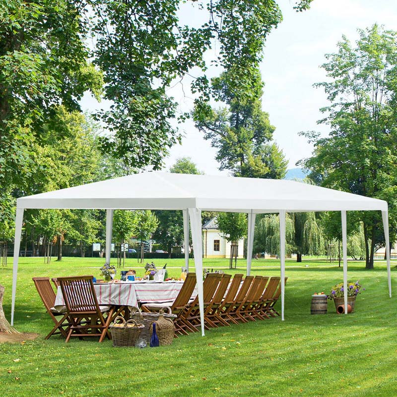 10 x 30 FT Outdoor Canopy Tent, Party Wedding Event Tent with Strong Connection Stakes & Ropes