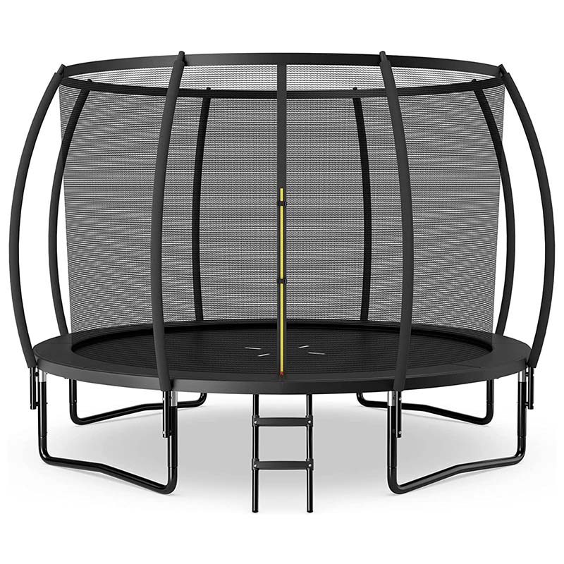 8/10/12FT ASTM Approved Outdoor Large Recreational Trampoline with Ladder & Enclosure Net Safety Pad
