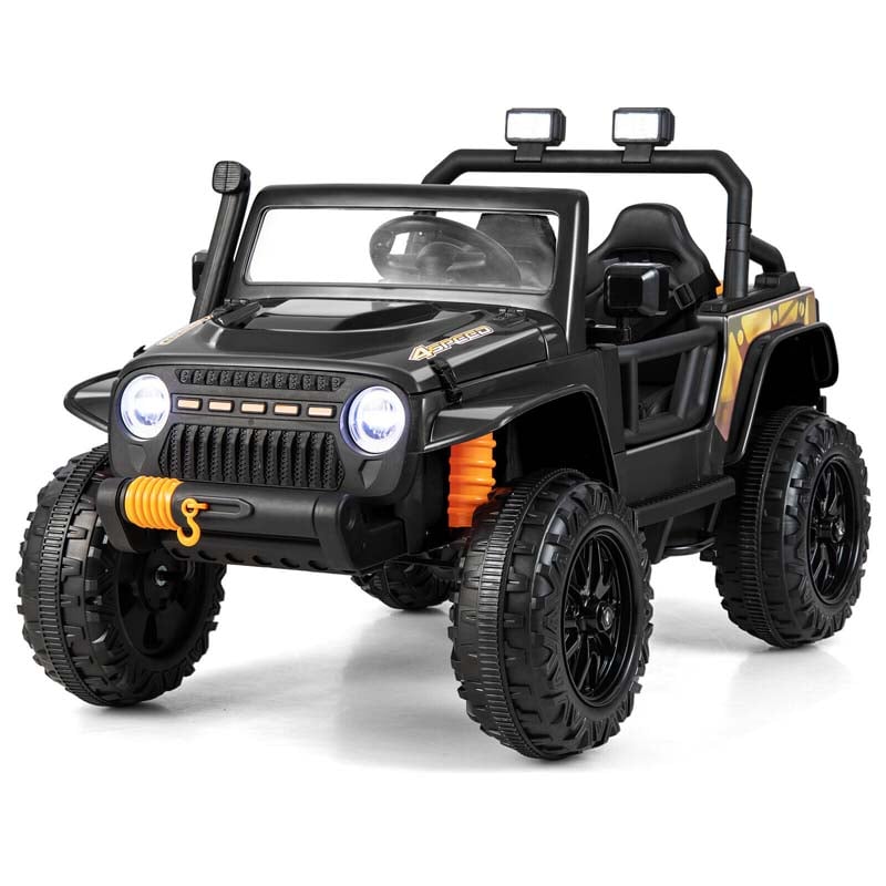 Parent-Child Ride On Truck, 12V 10AH Battery Powered RC Riding Toy Car with Trunk & Suspension Springs