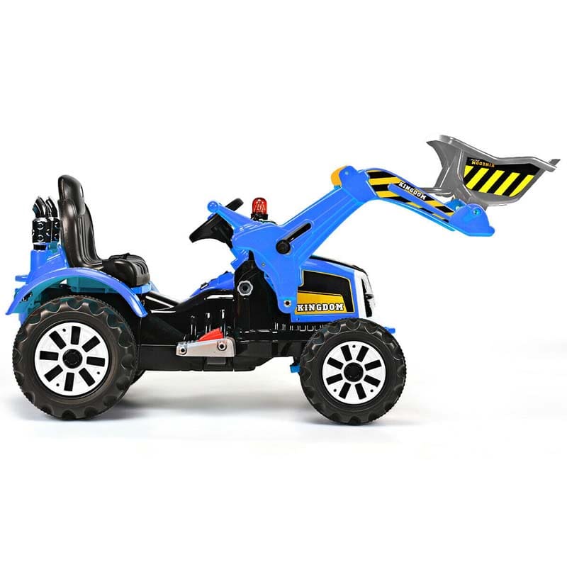 Kids Ride on Excavator, 12V Battery Powered Construction Vehicle Dumper Truck Toy with Front Loader Shovel