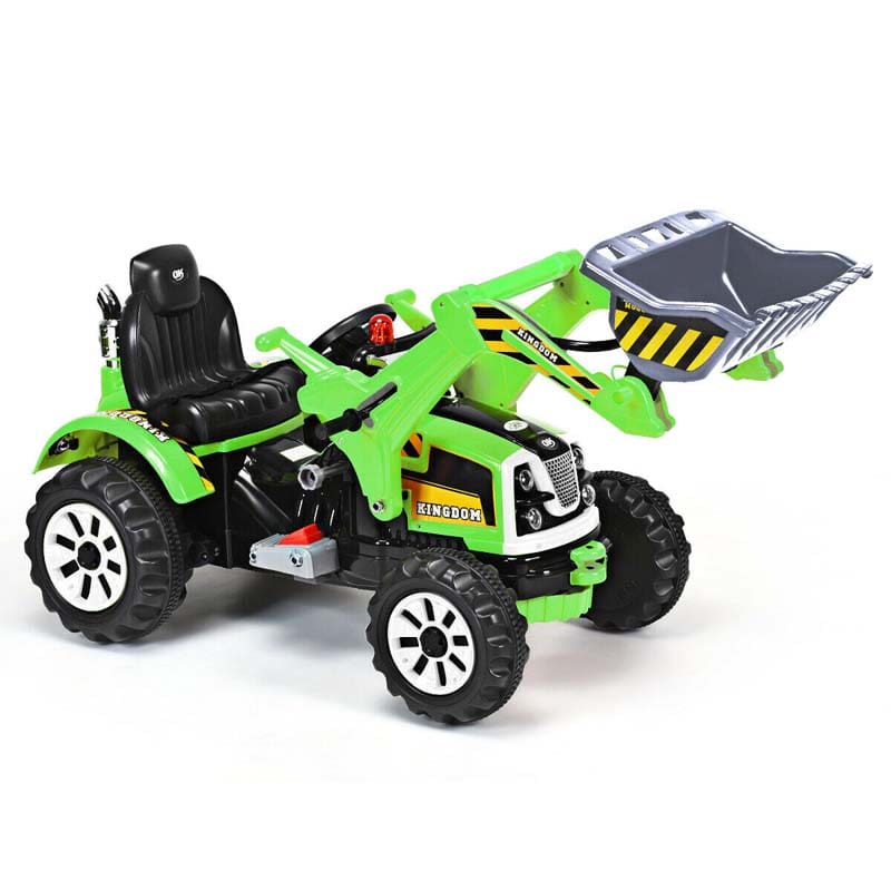 Kids Ride on Excavator, 12V Battery Powered Construction Vehicle Dumper Truck Toy with Front Loader Shovel