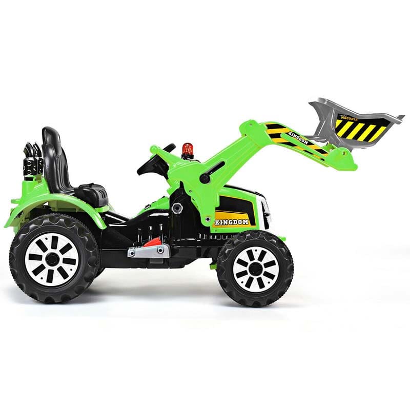 Kids Ride on Excavator, 12V Battery Powered Construction Vehicle Dumper Truck Toy with Front Loader Shovel