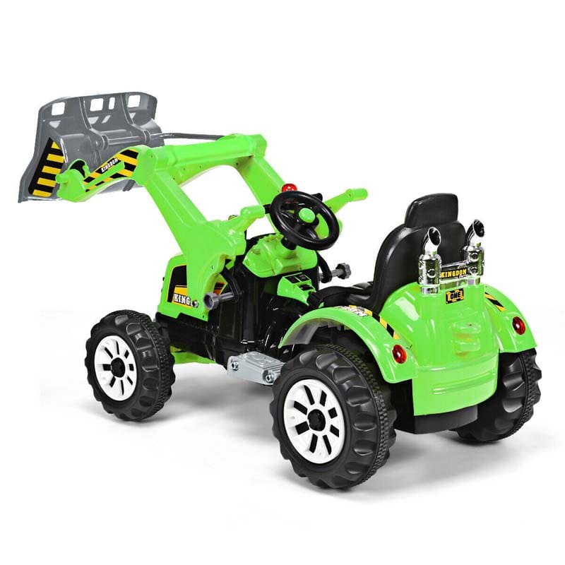 Kids Ride on Excavator, 12V Battery Powered Construction Vehicle Dumper Truck Toy with Front Loader Shovel