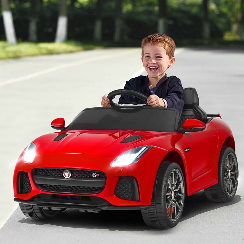 12V Kids Ride On Car, Licensed Jaguar F-Type SVR Battery Powered Electric Vehicle with Remote Control