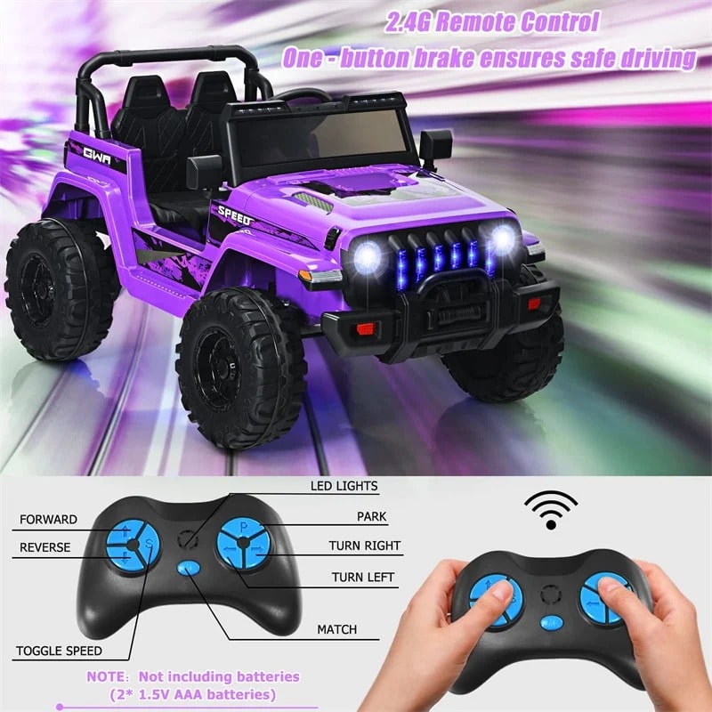 Kids Ride on Jeep Truck 12V Battery Powered Electric Vehicle with 2.4G Remote Control