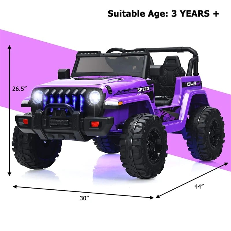 Kids Ride on Jeep Truck 12V Battery Powered Electric Vehicle with 2.4G Remote Control