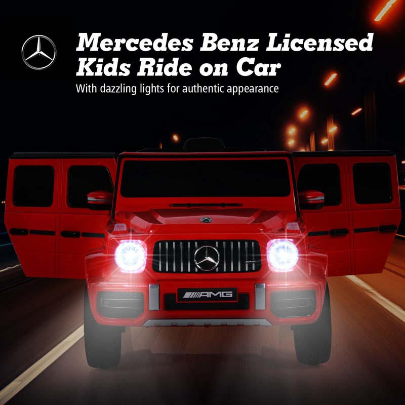 12V Kids Ride On Car, Licensed Mercedes-Benz G63 Battery Powered Electric Toy Car with Spring Suspension