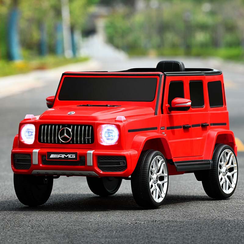 12V Kids Ride On Car, Licensed Mercedes-Benz G63 Battery Powered Electric Toy Car with Spring Suspension