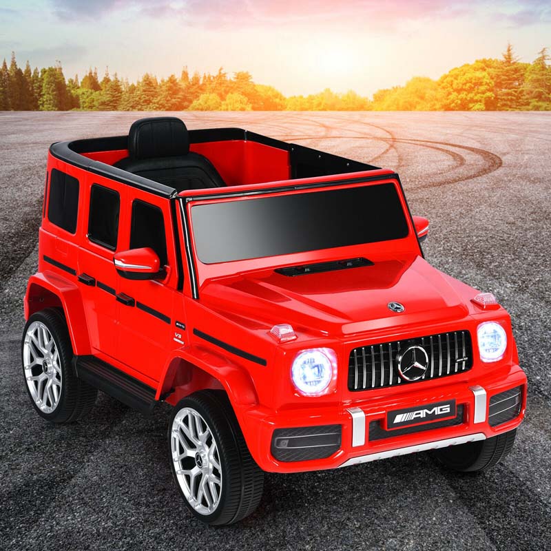 12V Kids Ride On Car, Licensed Mercedes-Benz G63 Battery Powered Electric Toy Car with Spring Suspension