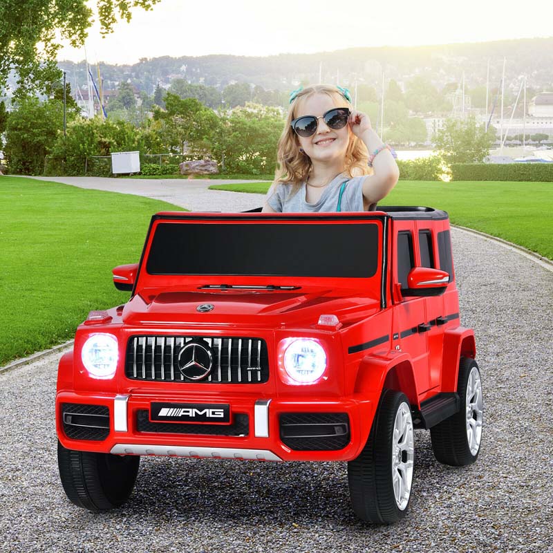 12V Kids Ride On Car, Licensed Mercedes-Benz G63 Battery Powered Electric Toy Car with Spring Suspension