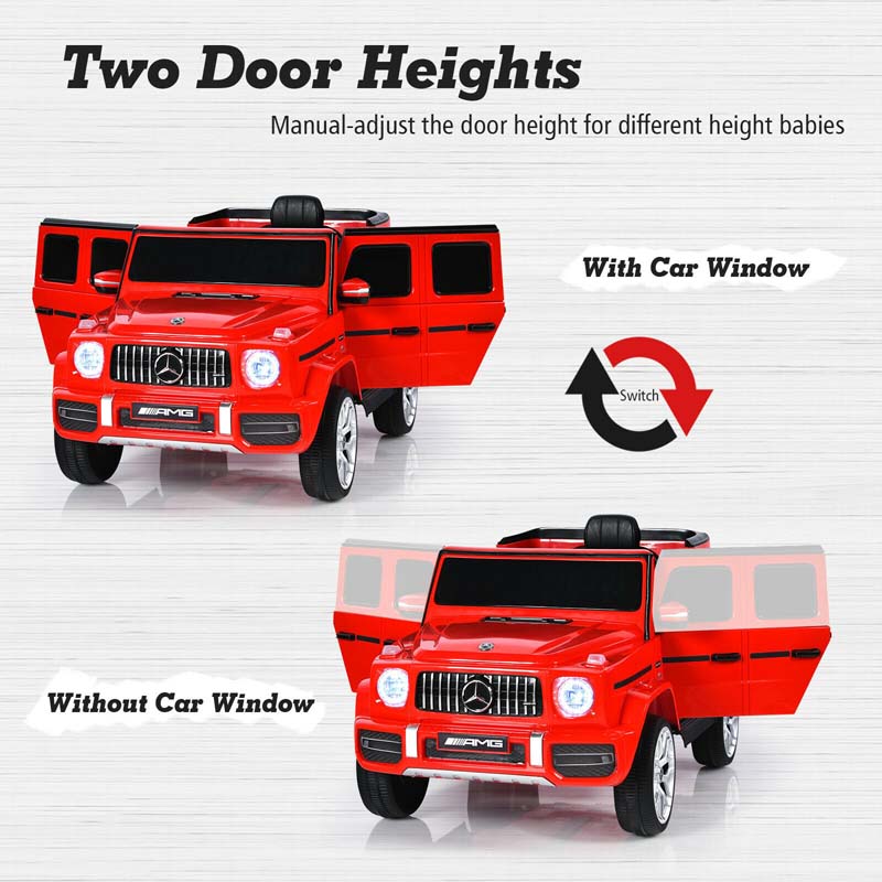 12V Kids Ride On Car, Licensed Mercedes-Benz G63 Battery Powered Electric Toy Car with Spring Suspension