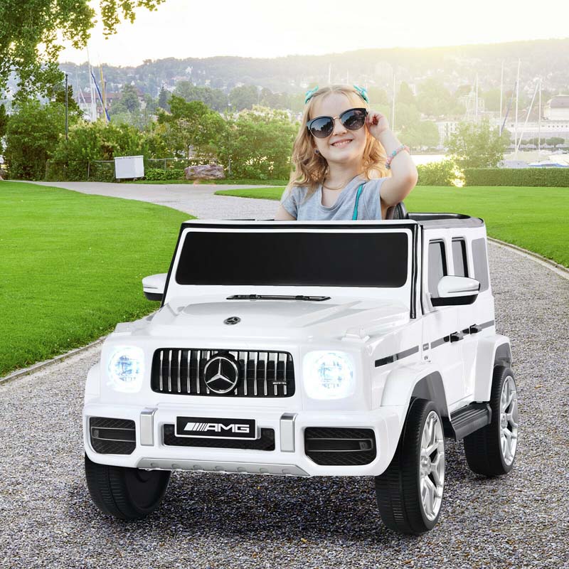 12V Kids Ride On Car, Licensed Mercedes-Benz G63 Battery Powered Electric Toy Car with Spring Suspension