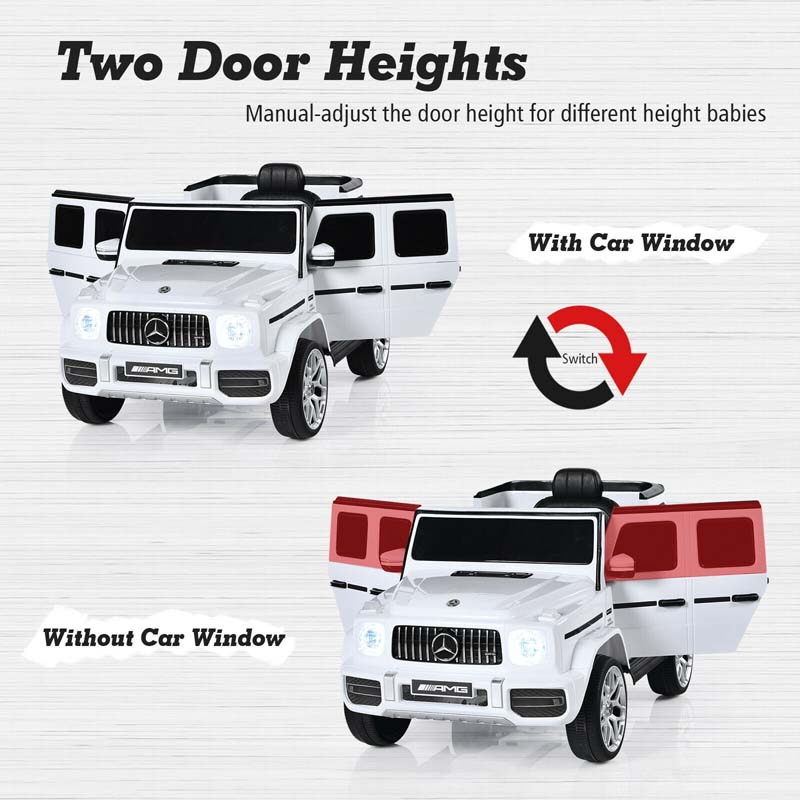 12V Kids Ride On Car, Licensed Mercedes-Benz G63 Battery Powered Electric Toy Car with Spring Suspension